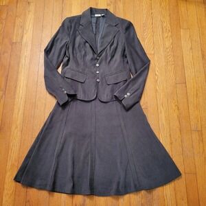 Cato 2pc Skirt Suit Set Gray Moleskin Blazer Midi 8 Academia Whimsigoth Preppy